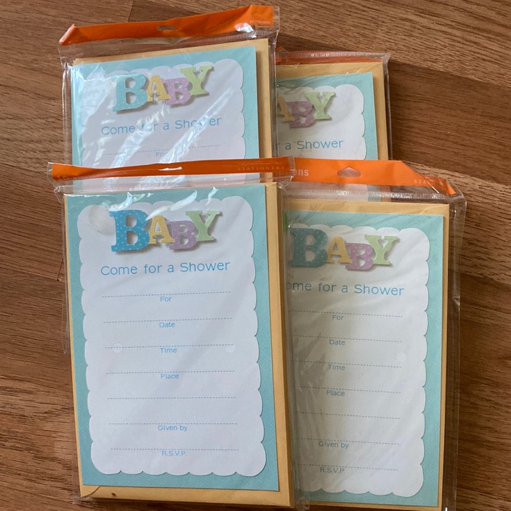 4 pack Baby shower invitation kit